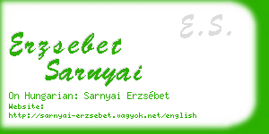 erzsebet sarnyai business card